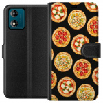 Tegnebogsetui til Motorola Moto E13 med Pizza motiv