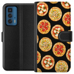 Tegnebogsetui til Motorola Edge 20 Pro med Pizza motiv