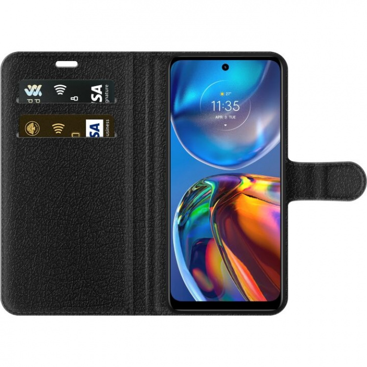 Tegnebogsetui til Motorola Moto E32s med Guldglans motiv