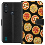 Tegnebogsetui til Motorola Moto E6i med Pizza motiv