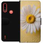 Tegnebogsetui til Motorola Moto E7 Power med Porcelænsblomst motiv