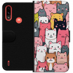 Tegnebogsetui til Motorola Moto E7 Power med Katte mønster motiv