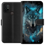 Tegnebogsetui til Motorola Moto G30 med Ulve motiv