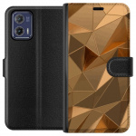 Tegnebogsetui til Motorola Moto G73 med 3D Guld motiv