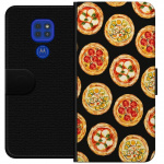 Tegnebogsetui til Motorola Moto G9 Play med Pizza motiv
