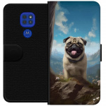 Tegnebogsetui til Motorola Moto G9 Play med Glad Hund motiv