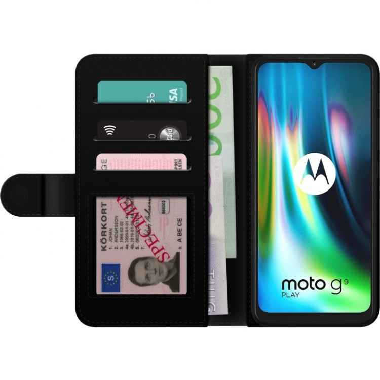 Tegnebogsetui til Motorola Moto G9 Play med Marmor motiv