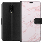 Tegnebogsetui til OnePlus 6T med Rosa Hjerte motiv