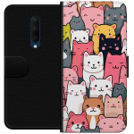 Tegnebogsetui til OnePlus 7T Pro med Katte mønster motiv