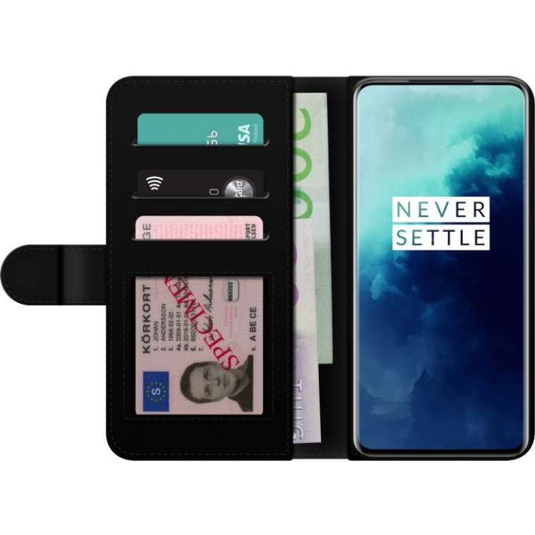 Tegnebogsetui til OnePlus 7T Pro med Luksuriøst Mønster motiv