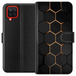 Tegnebogsetui til Samsung Galaxy A12 med Luksuriøst Mønster motiv