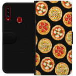 Tegnebogsetui til Samsung Galaxy A20s med Pizza motiv