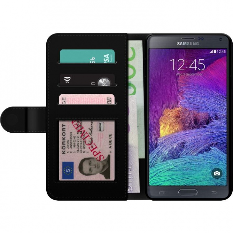 Tegnebogsetui til Samsung Galaxy Note 4 med Magiske blomster motiv