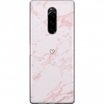 Mobilcover til Sony Xperia 1 med Rosa Hjerte motiv