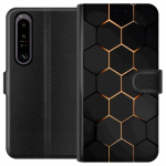 Tegnebogsetui til Sony Xperia 1 IV med Luksuriøst Mønster motiv
