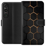 Tegnebogsetui til Sony Xperia 1 V med Luksuriøst Mønster motiv
