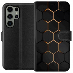 Tegnebogsetui til Samsung Galaxy S23 Ultra med Luksuriøst Mønster motiv