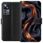 Tegnebogsetui til Xiaomi 12T Pro med Brandigt silke motiv