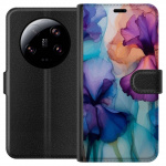 Tegnebogsetui til Xiaomi 13 Ultra med Magiske blomster motiv