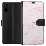 Tegnebogsetui til Xiaomi Redmi 9A med Rosa Hjerte motiv