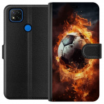 Tegnebogsetui til Xiaomi Redmi 9C med Fodbold motiv