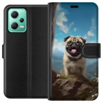 Tegnebogsetui til Xiaomi Redmi Note 12 med Glad Hund motiv