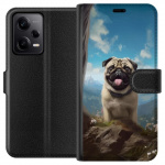 Tegnebogsetui til Xiaomi Redmi Note 12 Pro med Glad Hund motiv