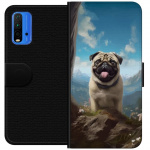 Tegnebogsetui til Xiaomi Redmi Note 9 4G med Glad Hund motiv