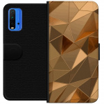 Tegnebogsetui til Xiaomi Redmi Note 9 4G med 3D Guld motiv