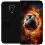 Tegnebogsetui til Xiaomi Redmi Note 9S med Fodbold motiv