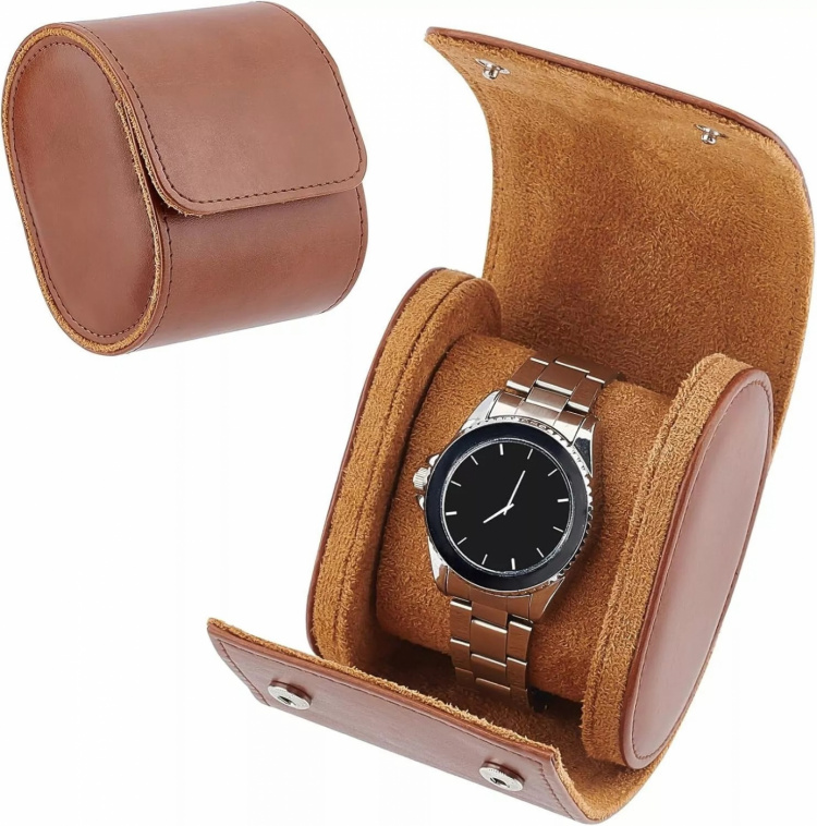 Resefodral i PU-läder 1 klocka, Brun