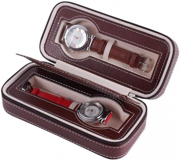 Klockfodral för 2 klockor, Brun