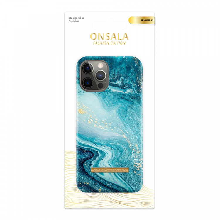 Onsala COLLECTION Mobil Cover Soft Blue Sea Marble iPhone 13