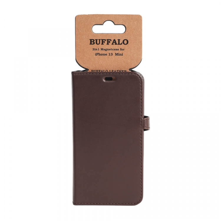 Buffalo Wallet Læder Til 3 kort iPhone 13 Mini Brun Buffalo Wallet Læder Til 3 kort iPhone 13 Mini Brun