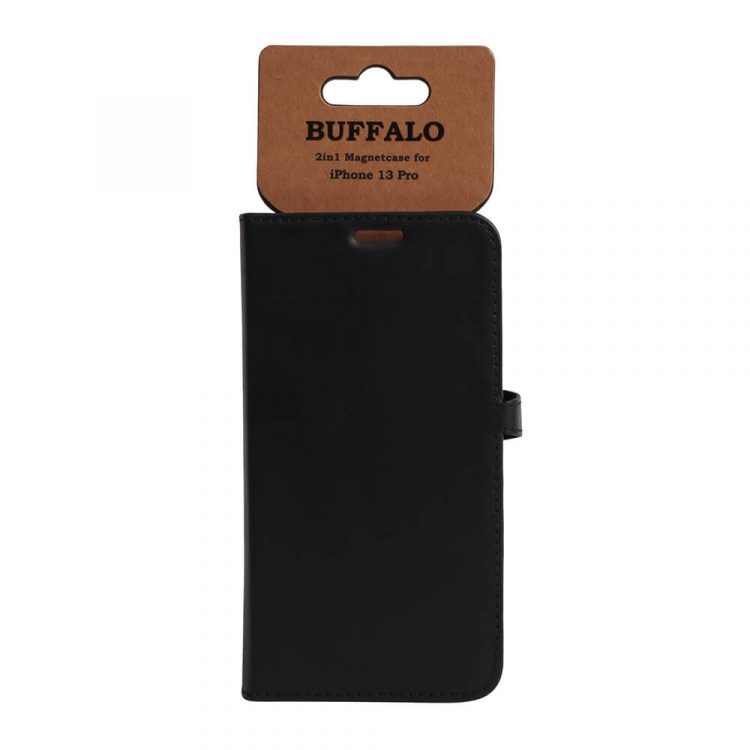 Buffalo Wallet Læder Til 3 kort iPhone 13 Pro Sort