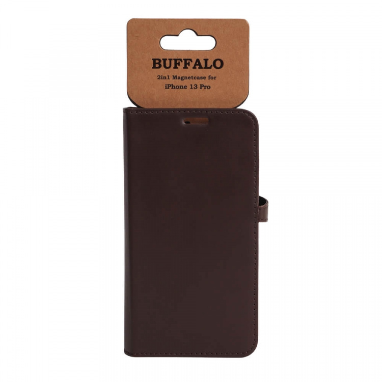 Buffalo Wallet Læder Til 3 kort iPhone 13 Pro Brun Buffalo Wallet Læder Til 3 kort iPhone 13 Pro Brun