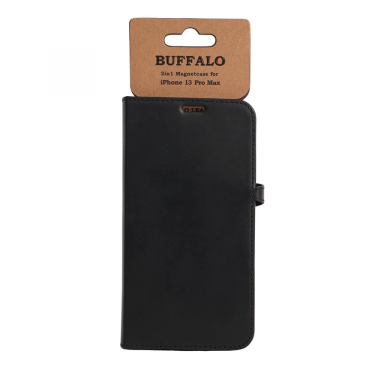 Buffalo Wallet Læder Til 3 kort iPhone 13 Pro Max Sort Buffalo Wallet Læder Til 3 kort iPhone 13 Pro Max Sort