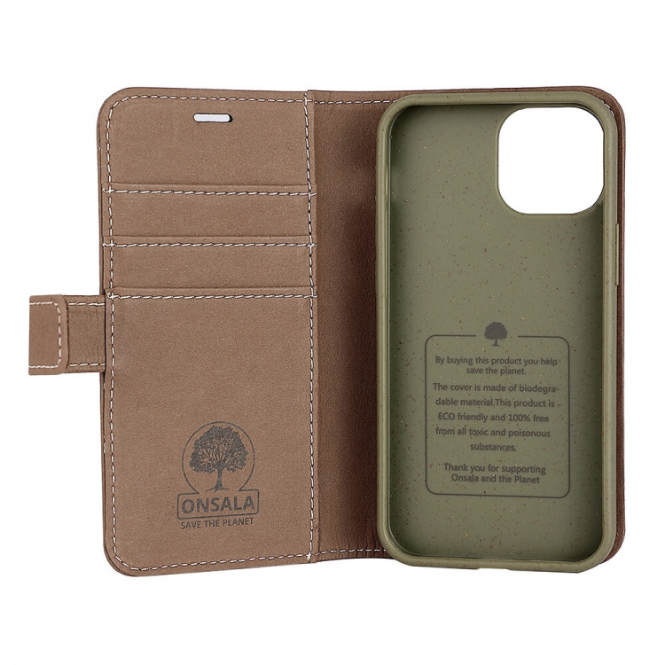 Onsala ECO Wallet iPhone 13 Mini Brun Onsala ECO Wallet iPhone 13 Mini Brun