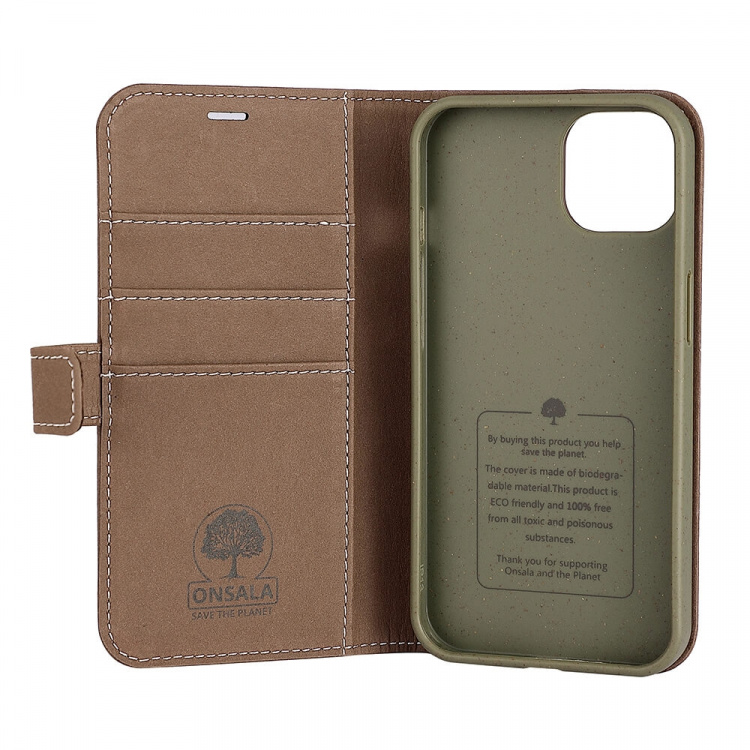 Onsala ECO Wallet iPhone 13 Brun Onsala ECO Wallet iPhone 13 Brun