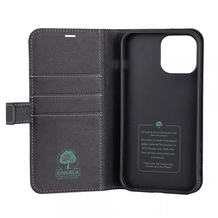 Onsala ECO Wallet iPhone 13 Pro Max Sort Onsala ECO Wallet iPhone 13 Pro Max Sort