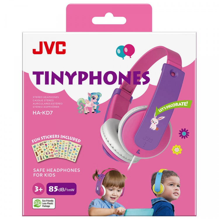 JVC Hovedtelefon On-Ear Barn KD7 85dB Rosa New JVC Hovedtelefon On-Ear Barn KD7 85dB Rosa New