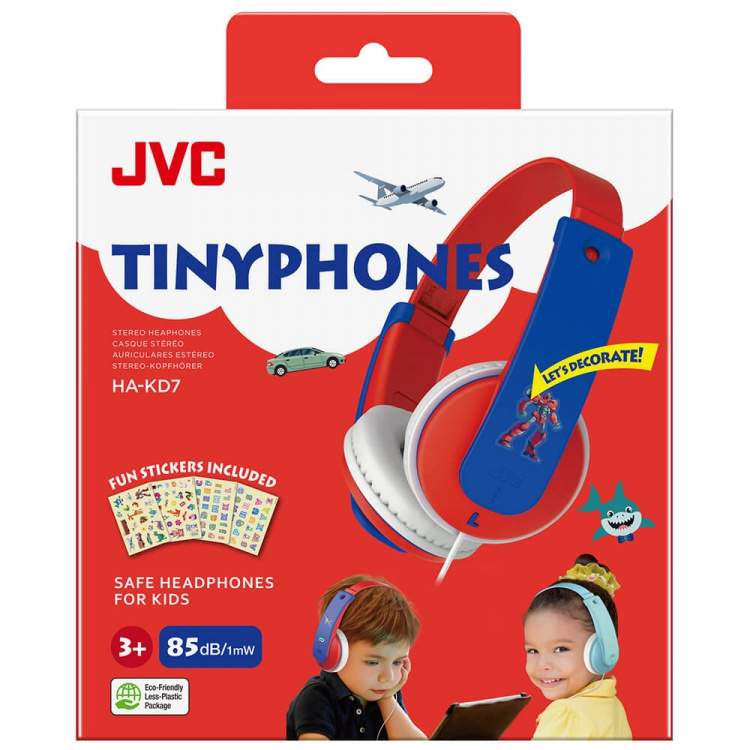 JVC Hovedtelefon On-Ear Barn KD7 85dB Rød New JVC Hovedtelefon On-Ear Barn KD7 85dB Rød New