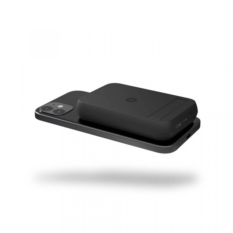 Zens Magnetisk Qi Powerbank One Side 4000mAh, Qi-Genopladelig Sort