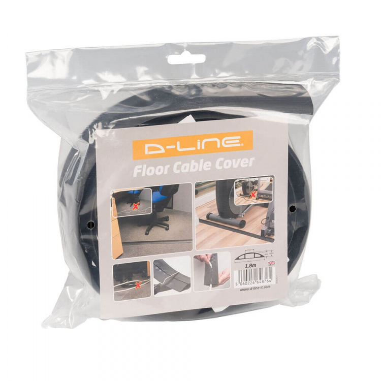 D-LINE Kabelkanal Gulv PVC 1,8m Sort