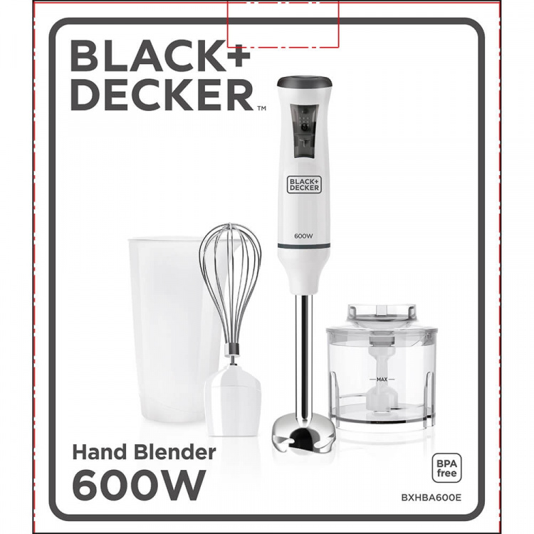 BLACK+DECKER Stavmixer Med Tilbehør 600W Hvid