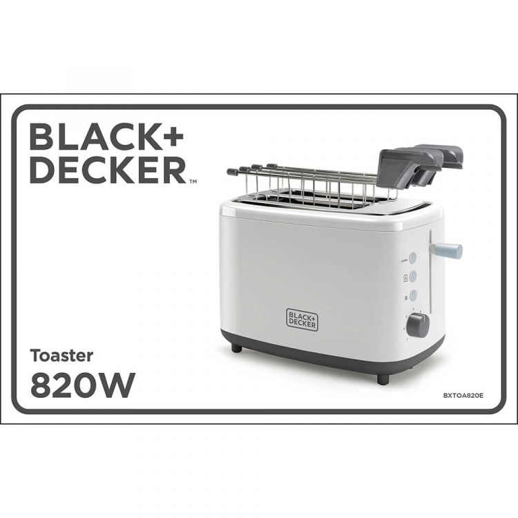 BLACK+DECKER Brødrister 2-Skiver Hvid BLACK+DECKER Brødrister 2-Skiver Hvid
