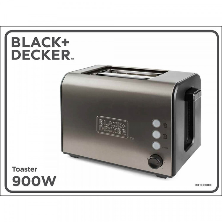 BLACK+DECKER Brødrister 2-Skiver Børstet Stål BLACK+DECKER Brødrister 2-Skiver Børstet Stål