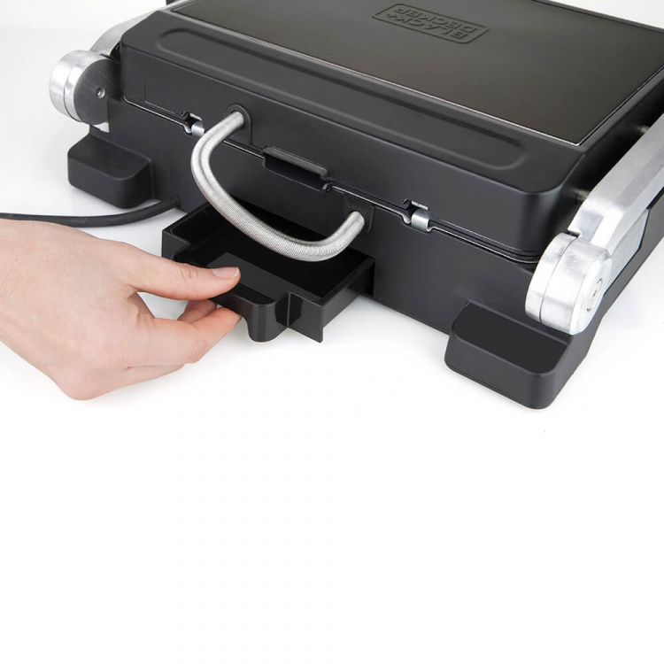 BLACK+DECKER Bordgrill, Ekstra Plade 2000W, Børstet Stål BLACK+DECKER Bordgrill, Ekstra Plade 2000W, Børstet Stål