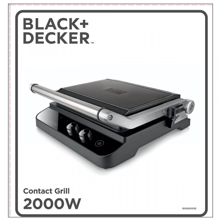 BLACK+DECKER Bordgrill, Ekstra Plade 2000W, Børstet Stål BLACK+DECKER Bordgrill, Ekstra Plade 2000W, Børstet Stål