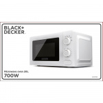 BLACK+DECKER Mikrobølgeovn 20L 700W Hvid